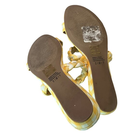 Draper James Yellow Gingham Stella Shoes Sandals Women's Size 9 - Picture 8 of 8